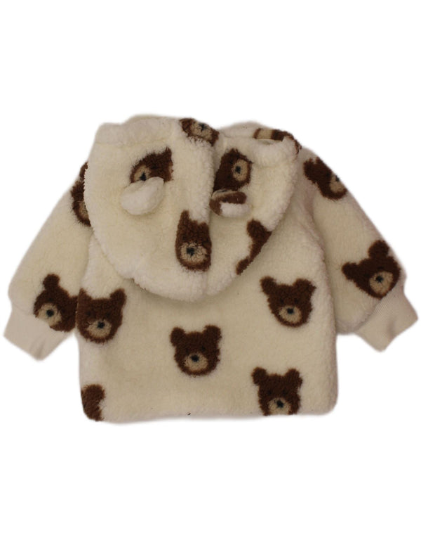 Monsoon Baby Girls Jaqueta de lã com capuz gráfico 0-3 meses branco