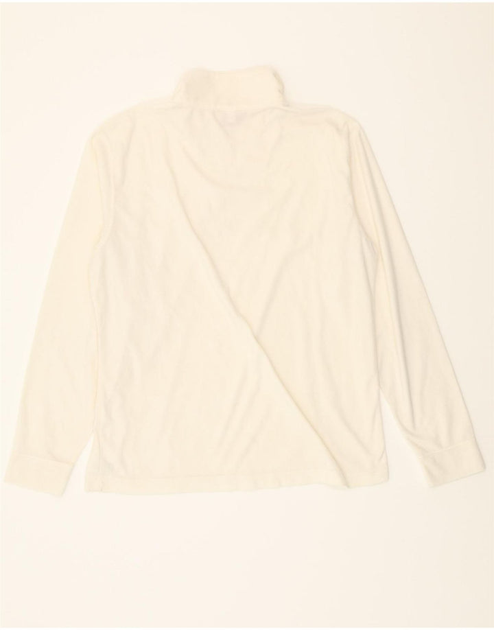 ASICS Womens Zip Neck Pullover Tracksuit Top UK 14 Large White Vintage Asics and Second-Hand Asics from Messina Hembry 