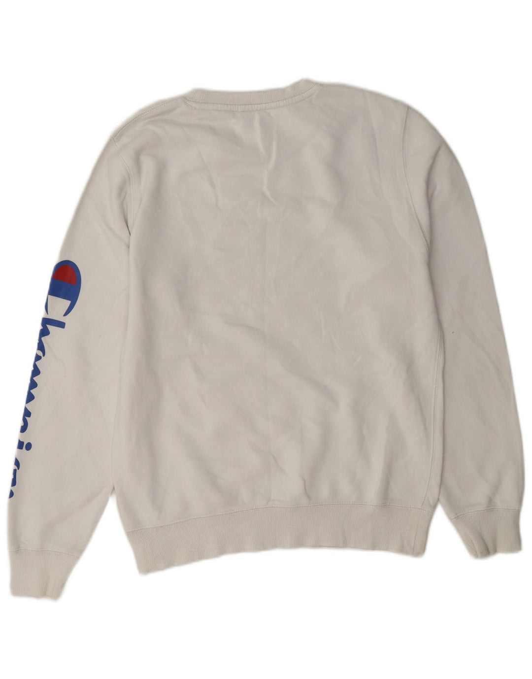 Champion masculino gráfico moletom jumper pequeno algodão branco