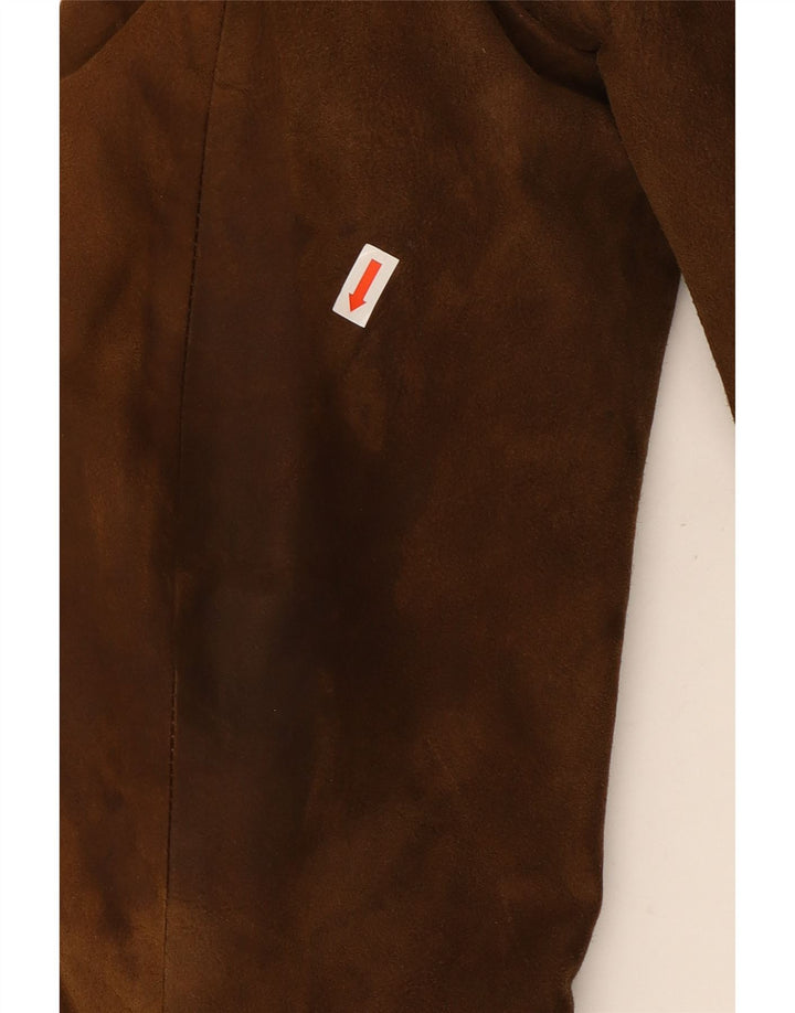 Jaqueta blazer masculina vintage de camurça com 3 botões Reino Unido 40 grande marrom