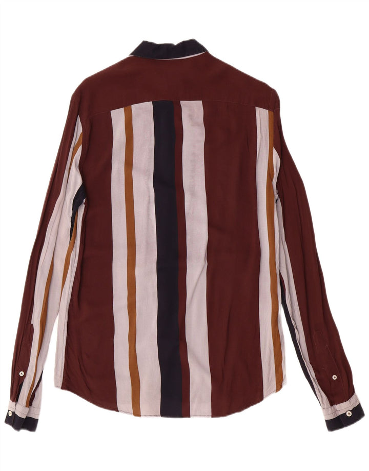 Camisa masculina ZARA com ajuste relaxado pequena listrada multicolorida