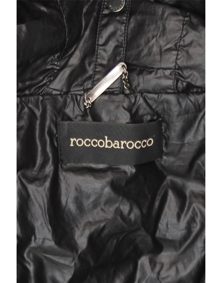 Jaqueta feminina acolchoada com capuz Roccobarocco IT 44 poliéster preto médio