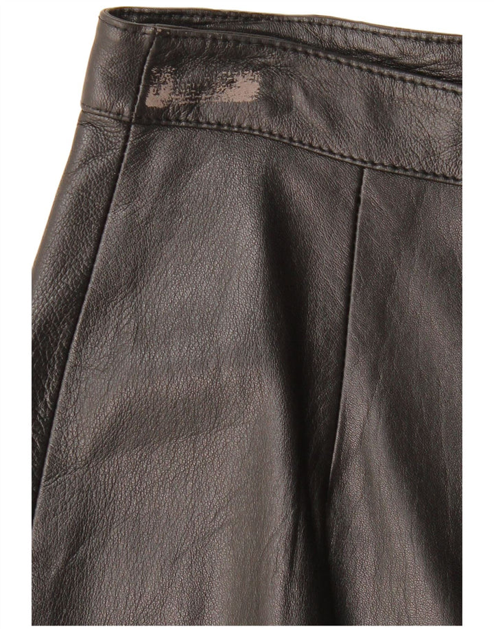 Saia feminina de couro VINTAGE IT 44 médio W28 couro preto