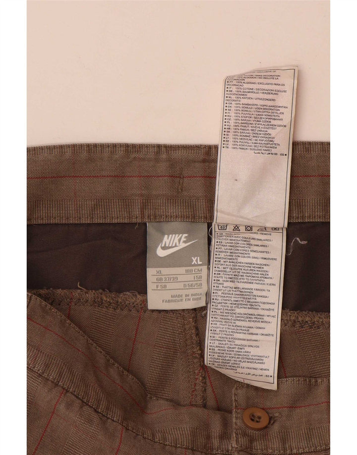 Shorts cargo masculino Nike XL W38 cinza xadrez algodão