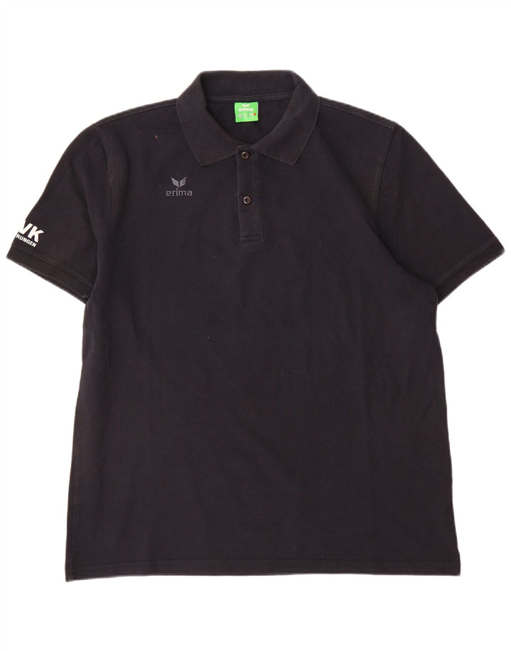 Erima Camisa polo masculina gráfica XL algodão preto