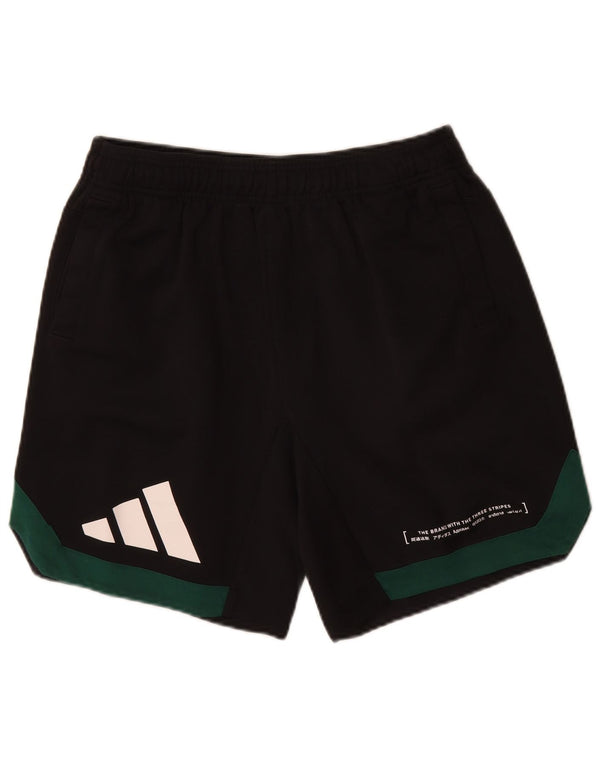 Shorts esportivos gráficos masculinos Adidas grande algodão colorblock preto