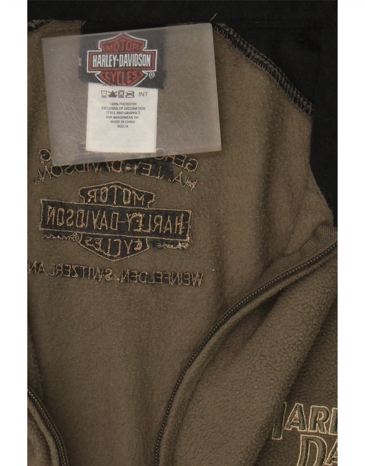 Jaqueta de lã masculina Harley Davidson Reino Unido 38 poliéster colorblock cáqui médio