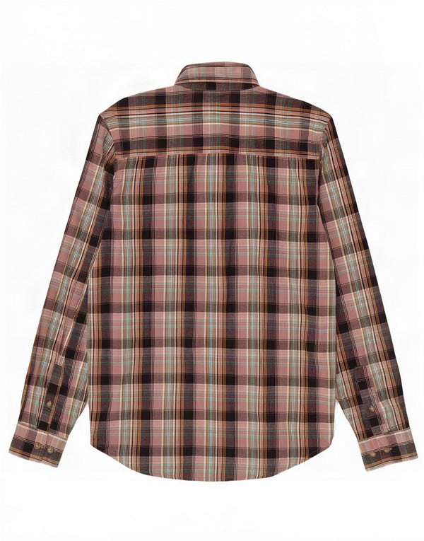 Wrangler Camisa masculina média de algodão xadrez multicolorido