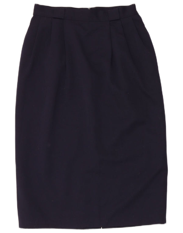 Saia lápis feminina de cintura alta Marks & Spencer IT 44 médio W28 azul marinho