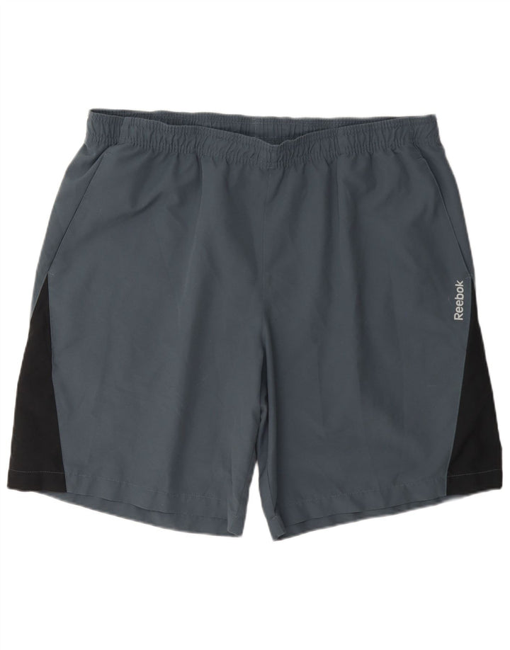 Reebok Mens Speedwick Sport Shorts XL Azul Colorblock Poliéster