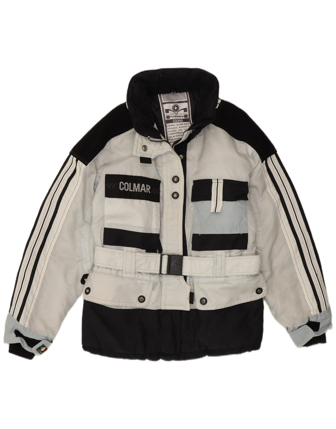 Jaqueta de esqui feminina com capuz Colmar IT 44 médio branco colorblock poliamida