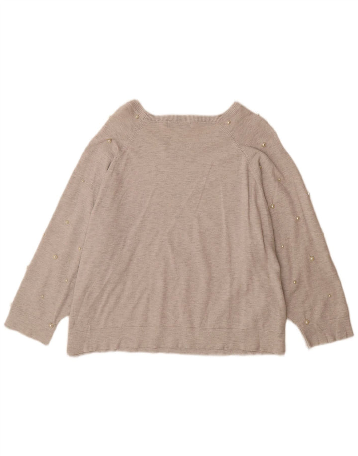 Zara Suéter feminino oversized com gola canoa Reino Unido 14 Viscose cinza médio