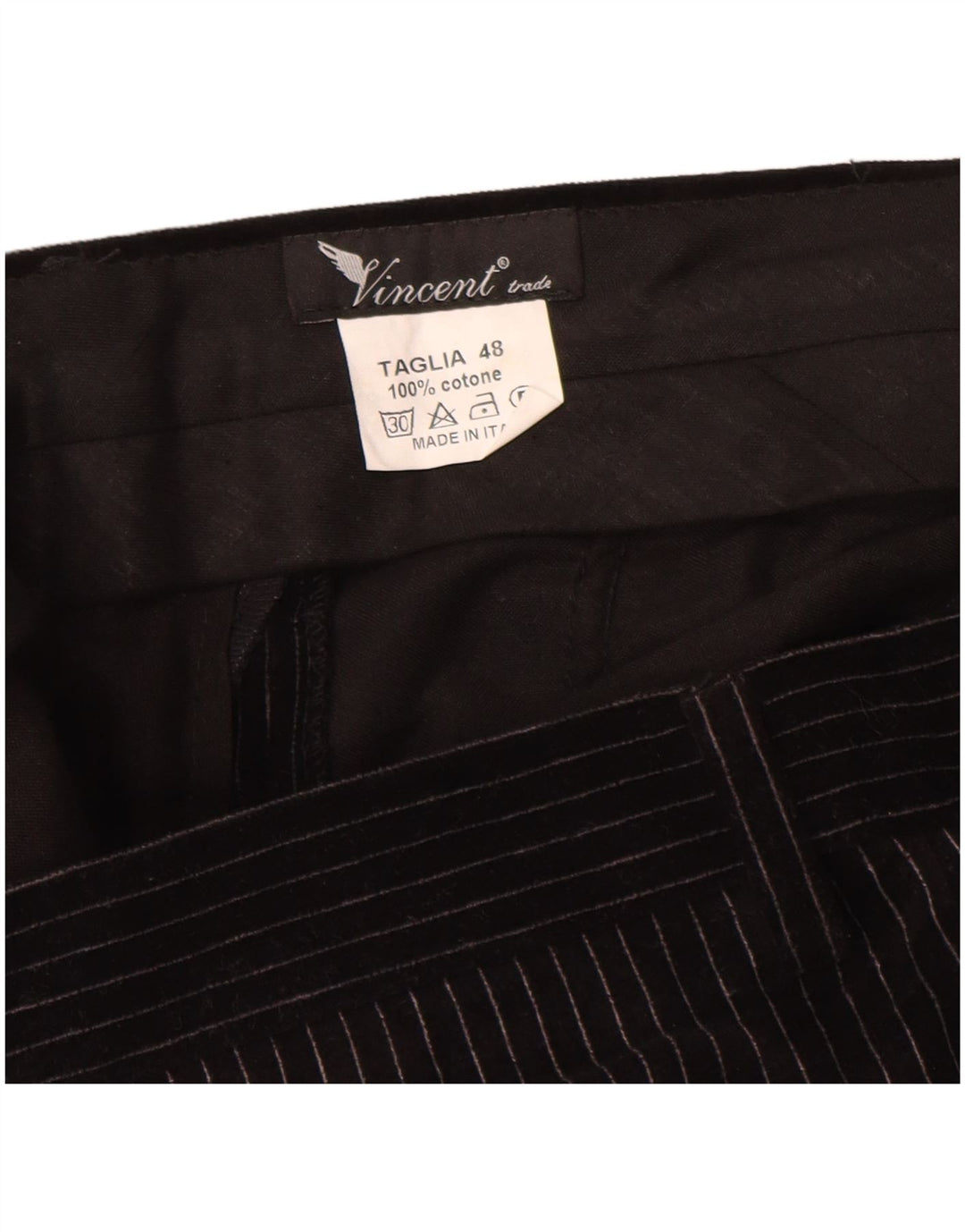 Terno masculino Vincent com 2 botões e 2 peças IT 48 médio W30 L32 listrado preto