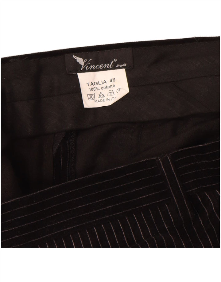 Terno masculino Vincent com 2 botões e 2 peças IT 48 médio W30 L32 listrado preto