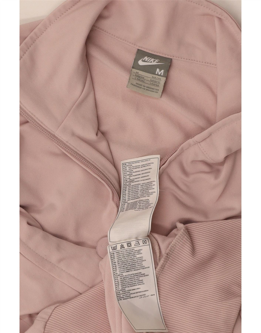 NIKE Womens Tracksuit Top Jacket UK 10/12 Médio Rosa Poliéster
