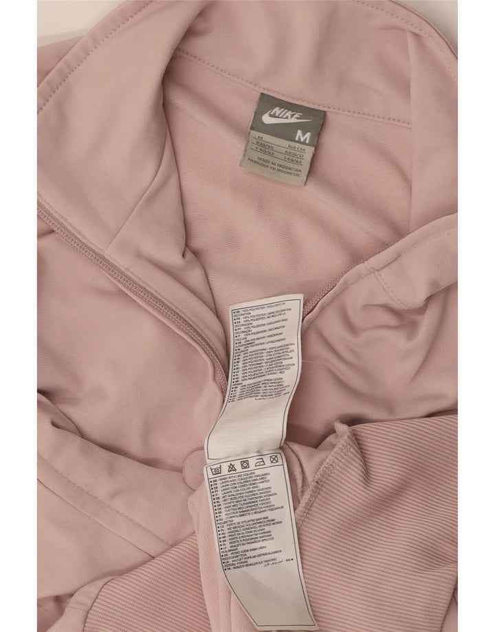NIKE Womens Tracksuit Top Jacket UK 10/12 Médio Rosa Poliéster
