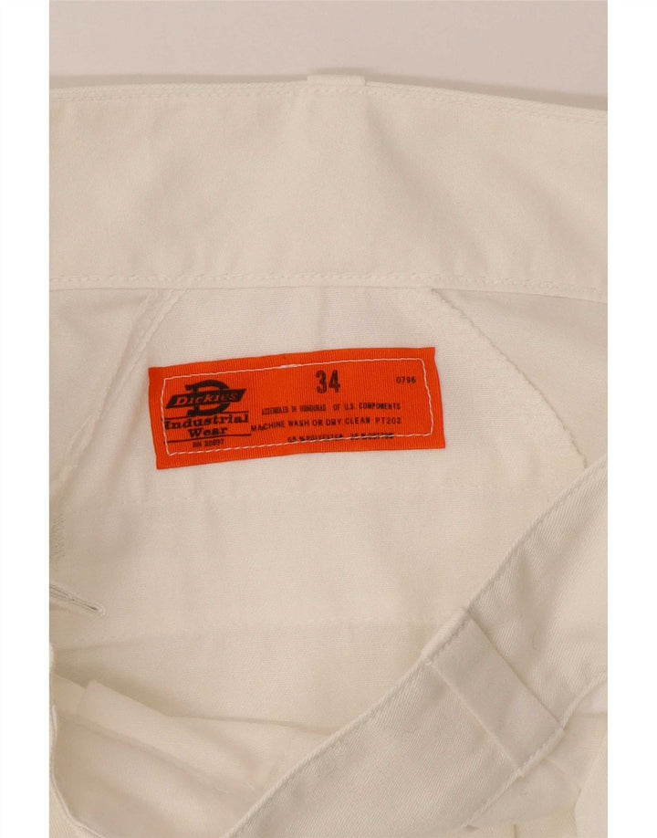 Calças Chino retas masculinas Dickies W34 L28 poliéster branco