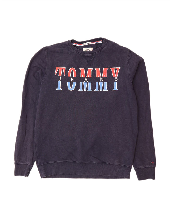 TOMMY HILFIGER Masculino Graphic Regular Fit Suéter Médio Azul Marinho