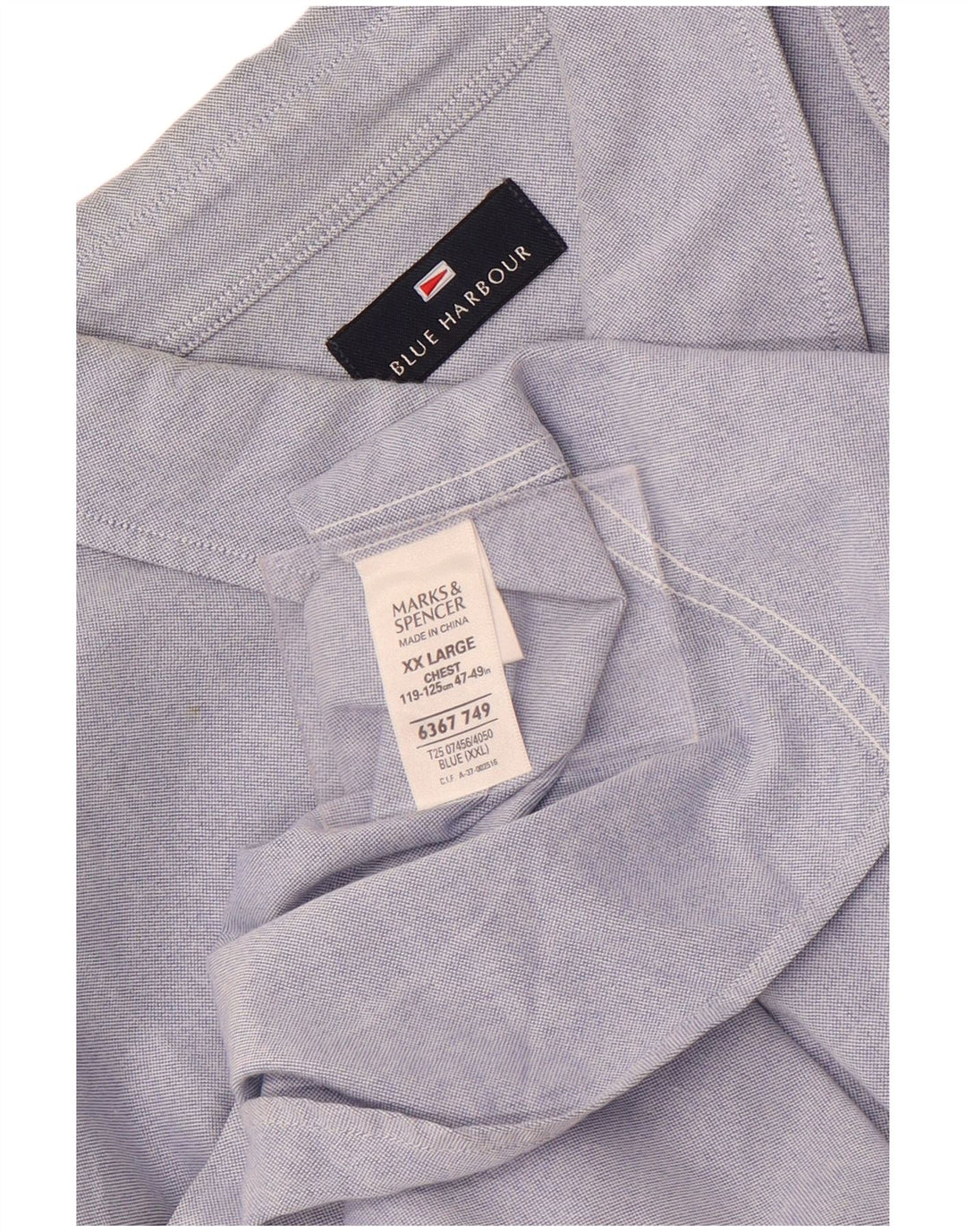 Camisa masculina de manga curta Marks & Spencer 2XL algodão azul