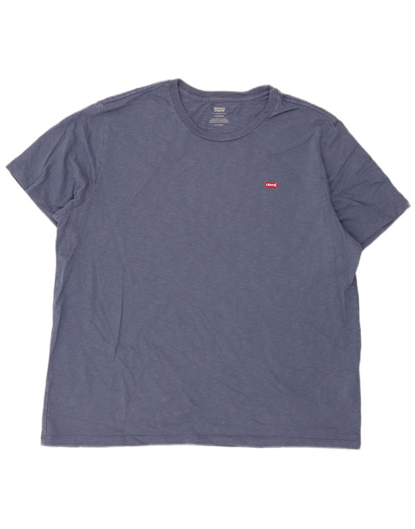 Camiseta masculina padrão Levi's Top XL algodão manchado azul marinho