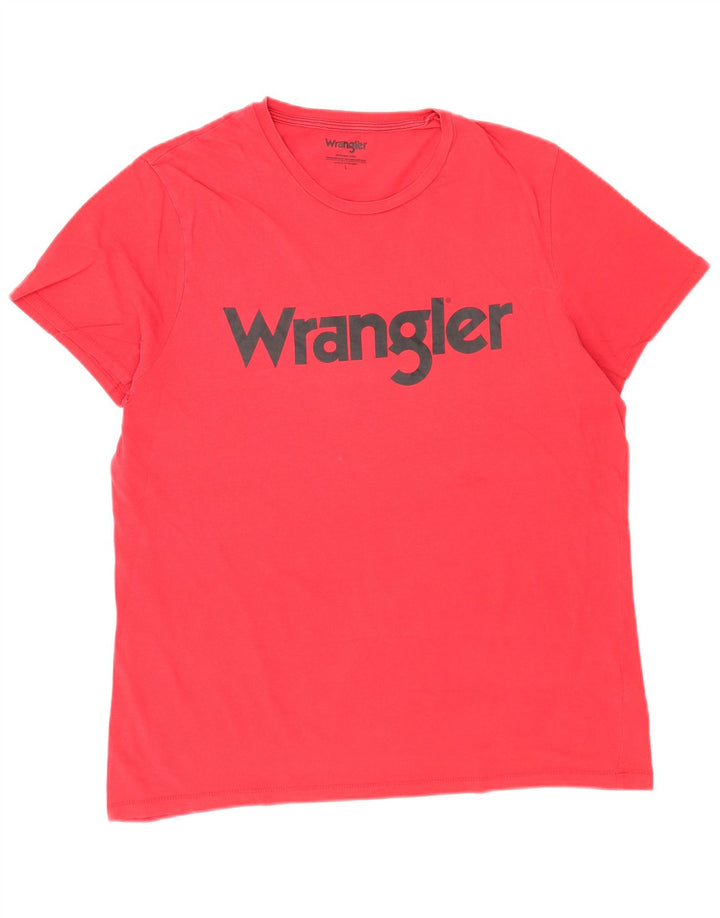 Camiseta Wrangler masculina gráfica grande algodão vermelho