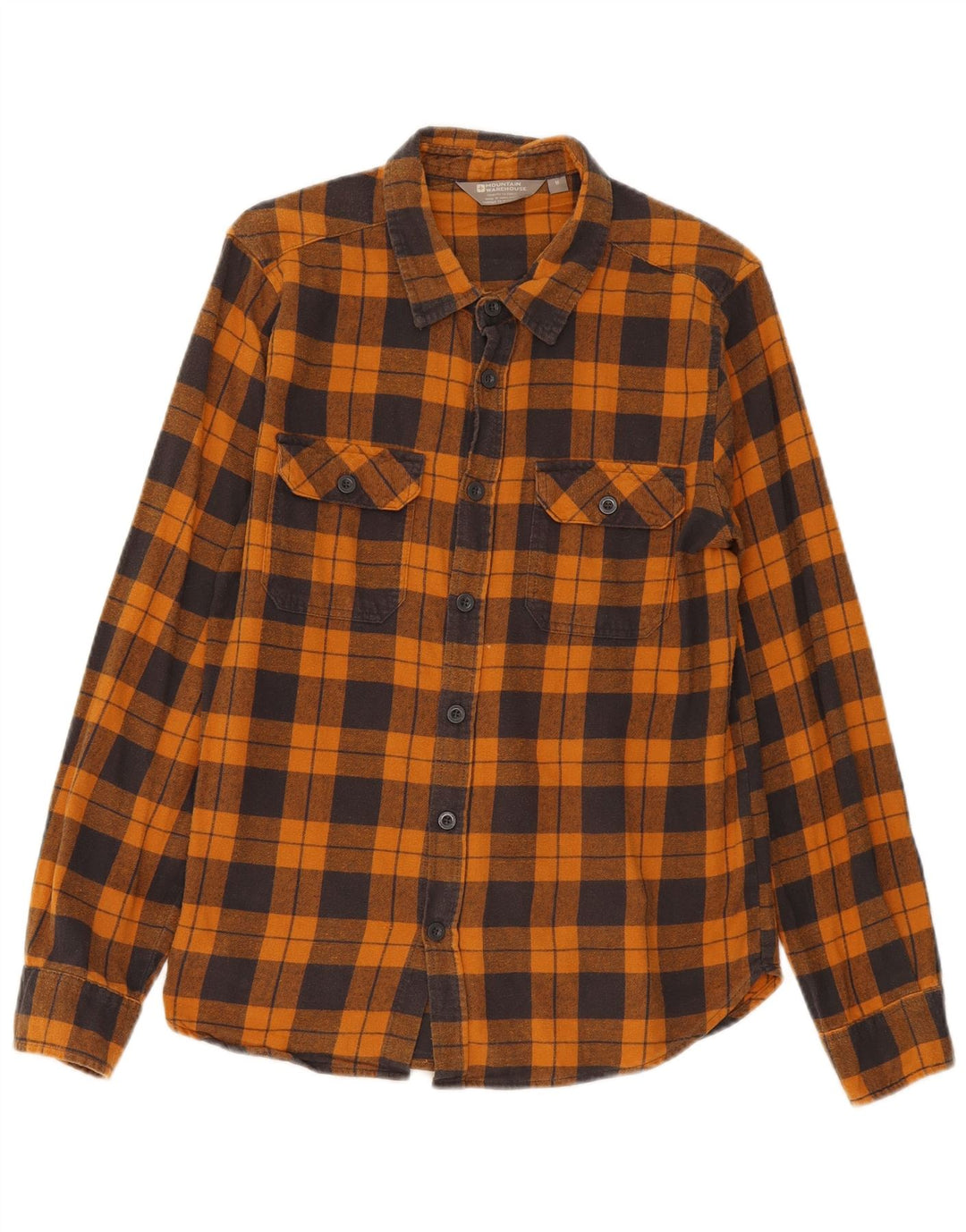 Camisa masculina de flanela Mountain Warehouse algodão xadrez médio laranja