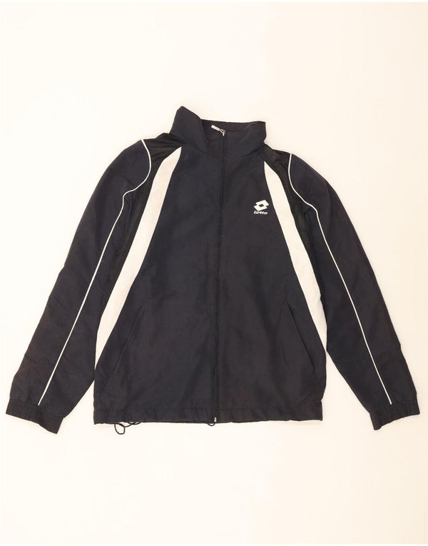 Lotto Mens Treino Top Jaqueta Grande Poliéster Colorblock Preto