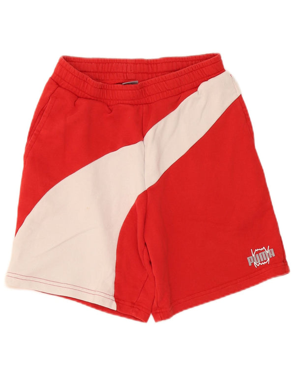 Shorts esportivos Puma Boys 13-14 anos vermelho algodão colorblock