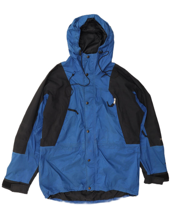 Jaqueta de chuva masculina com capuz The North Face UK 40 grande bloco colorido azul nylon