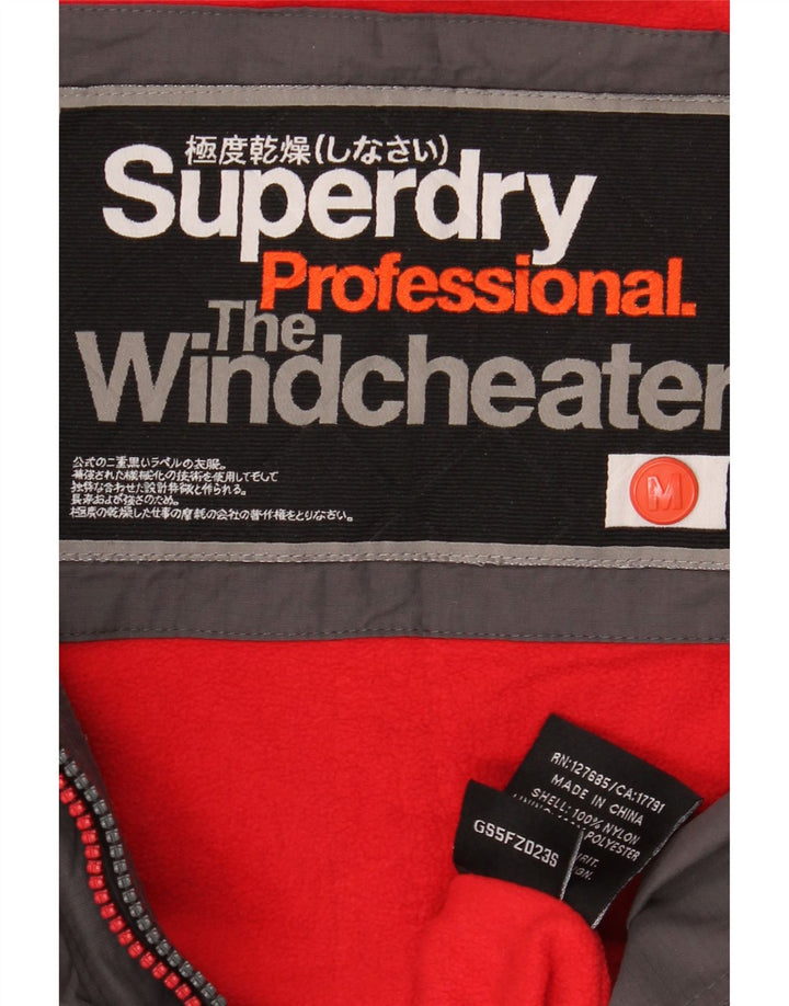 Jaqueta corta-vento com capuz Superdry Womens The Windcheater UK 14 cinza médio