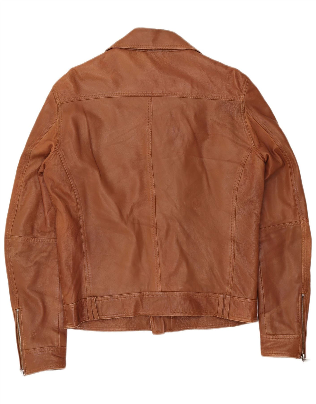 Jaqueta masculina de couro vintage para motociclista Reino Unido 40 couro marrom grande