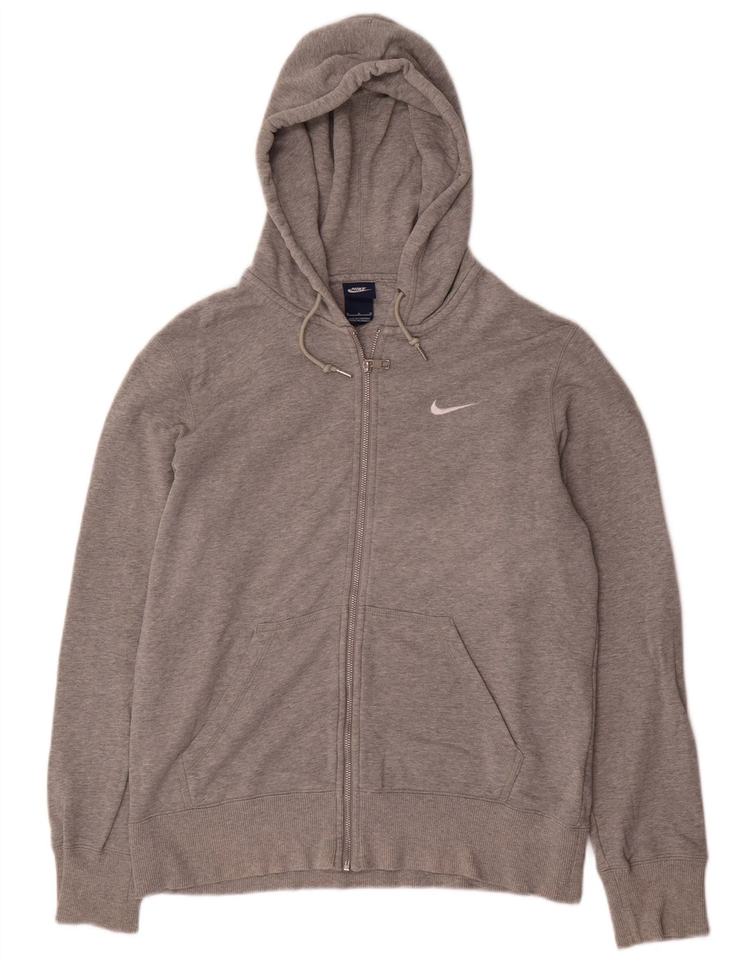 Suéter masculino Nike Regular Fit Zip com capuz de algodão cinza médio