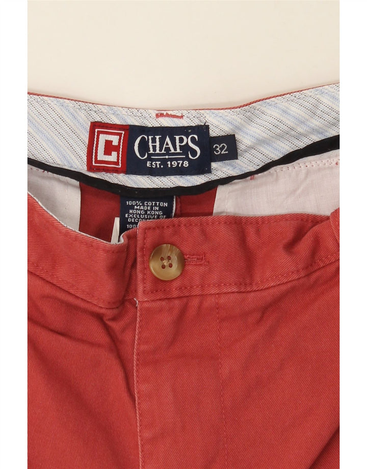 CHAPS Mens Chino Shorts W32 Medium Red Cotton Vintage Chaps and Second-Hand Chaps from Messina Hembry 