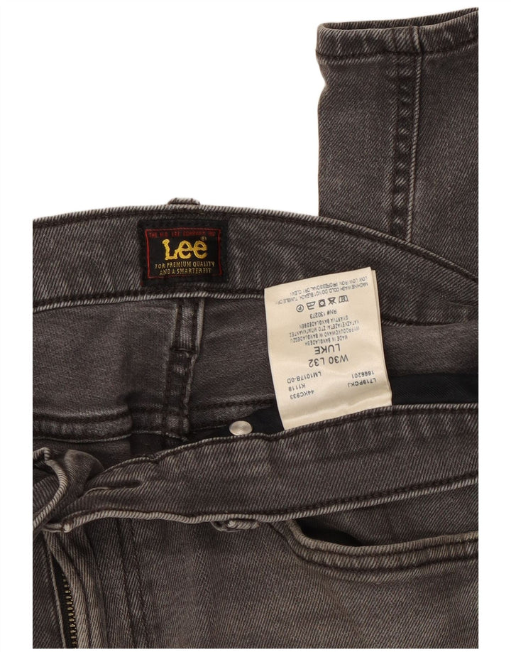 Lee Mens Luke Slim Jeans W30 L32 Algodão Cinza