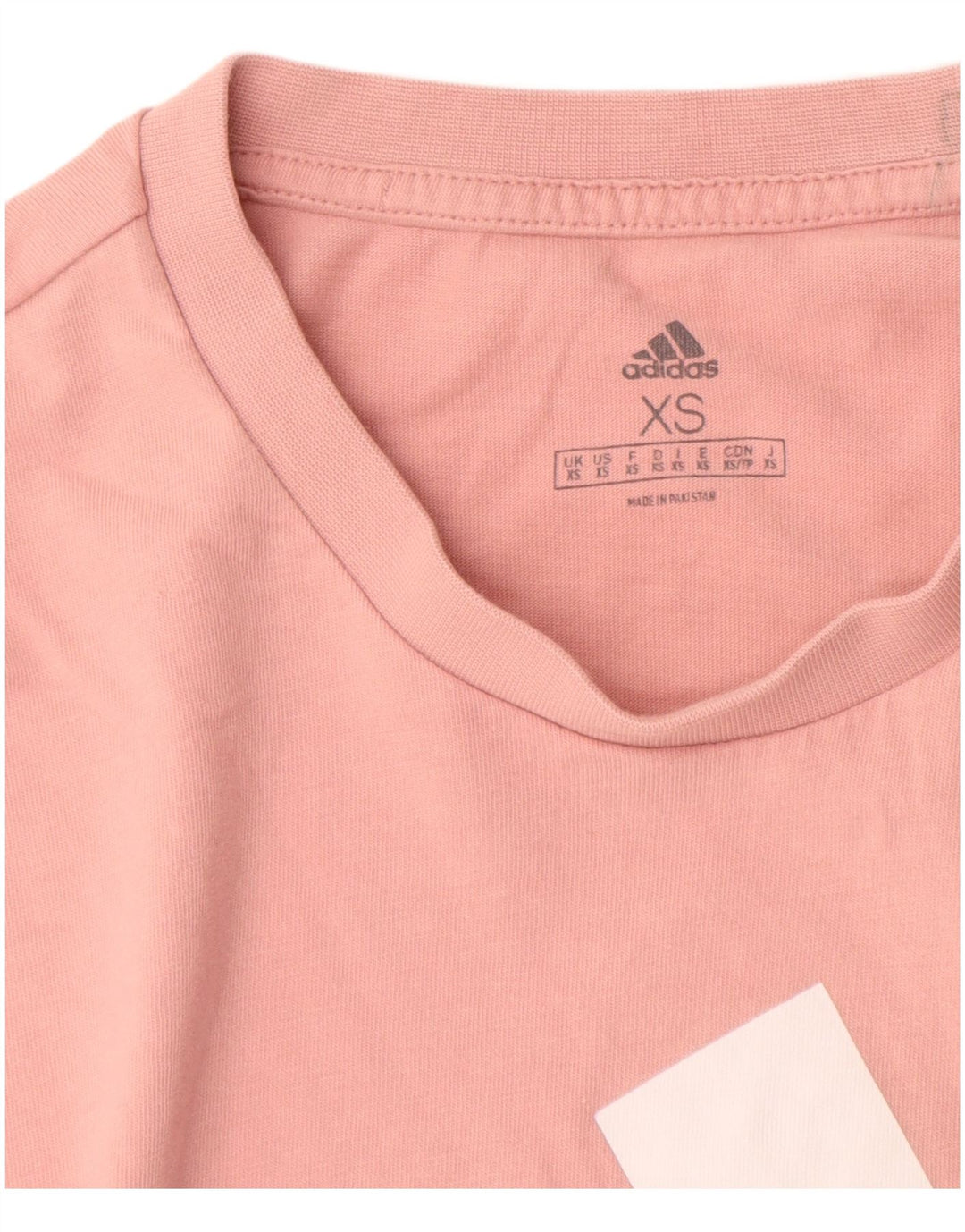 ADIDAS Womens Graphic T-Shirt Top UK 6 XS Rosa Algodão