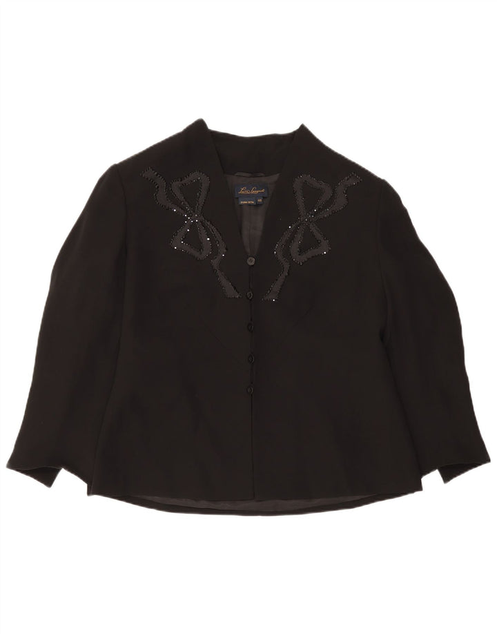 Luisa Spagnoli Cardigan feminino Top IT 48 XL seda preta