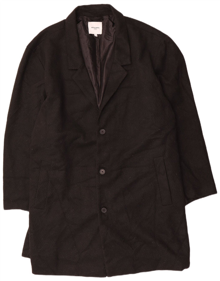 Sobretudo masculino Jack & Jones UK 50 5XL poliéster preto