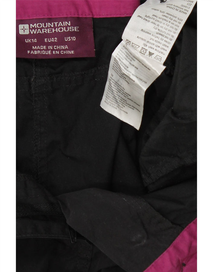 Shorts cargo feminino MOUNTAIN WAREHOUSE UK 14 grande W32 poliéster preto