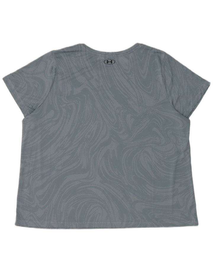 Camiseta feminina Under Armour Top 2XL poliéster geométrico azul