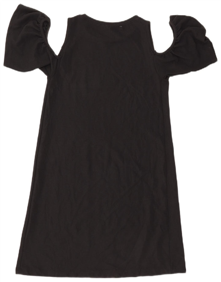 ZARA Vestido feminino Trafaluc com ombros de fora UK 8 pequeno preto