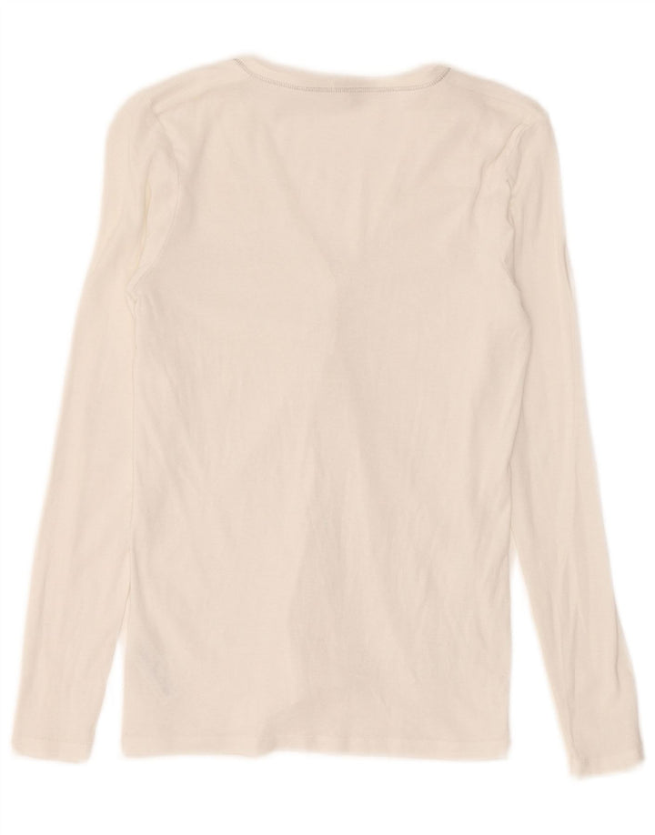 Cardigan feminino Massimo Dutti UK 8 pequeno algodão branco