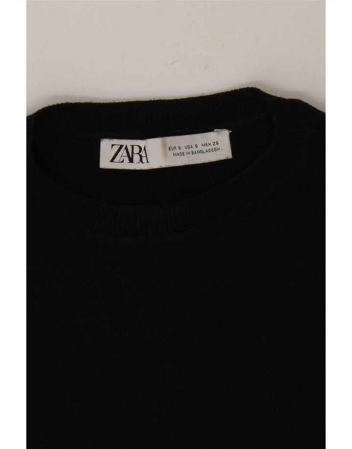 Zara Womens Crop Vest Regata Reino Unido 8 Pequeno Preto