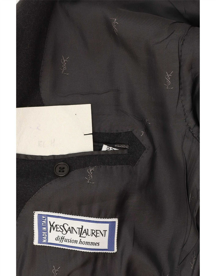 Jaqueta blazer masculina Yves Saint Laurent com 2 botões IT 56 3XL cinza lã clássica
