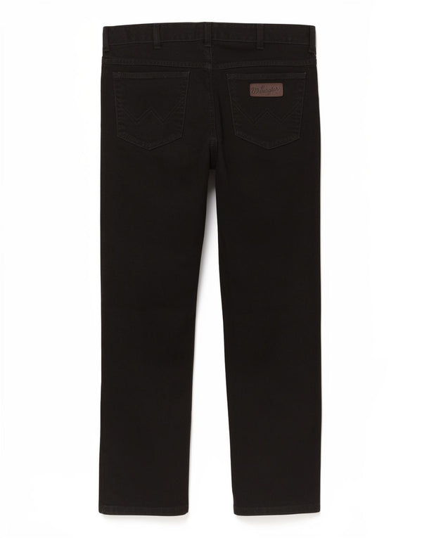 Wrangler feminino Texas Straight Jeans W36 L30 algodão preto