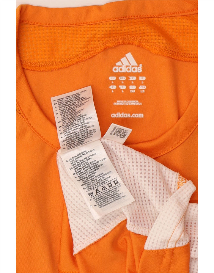 ADIDAS Mens Climacool T-Shirt Top Grande Laranja Colourblock Poliéster
