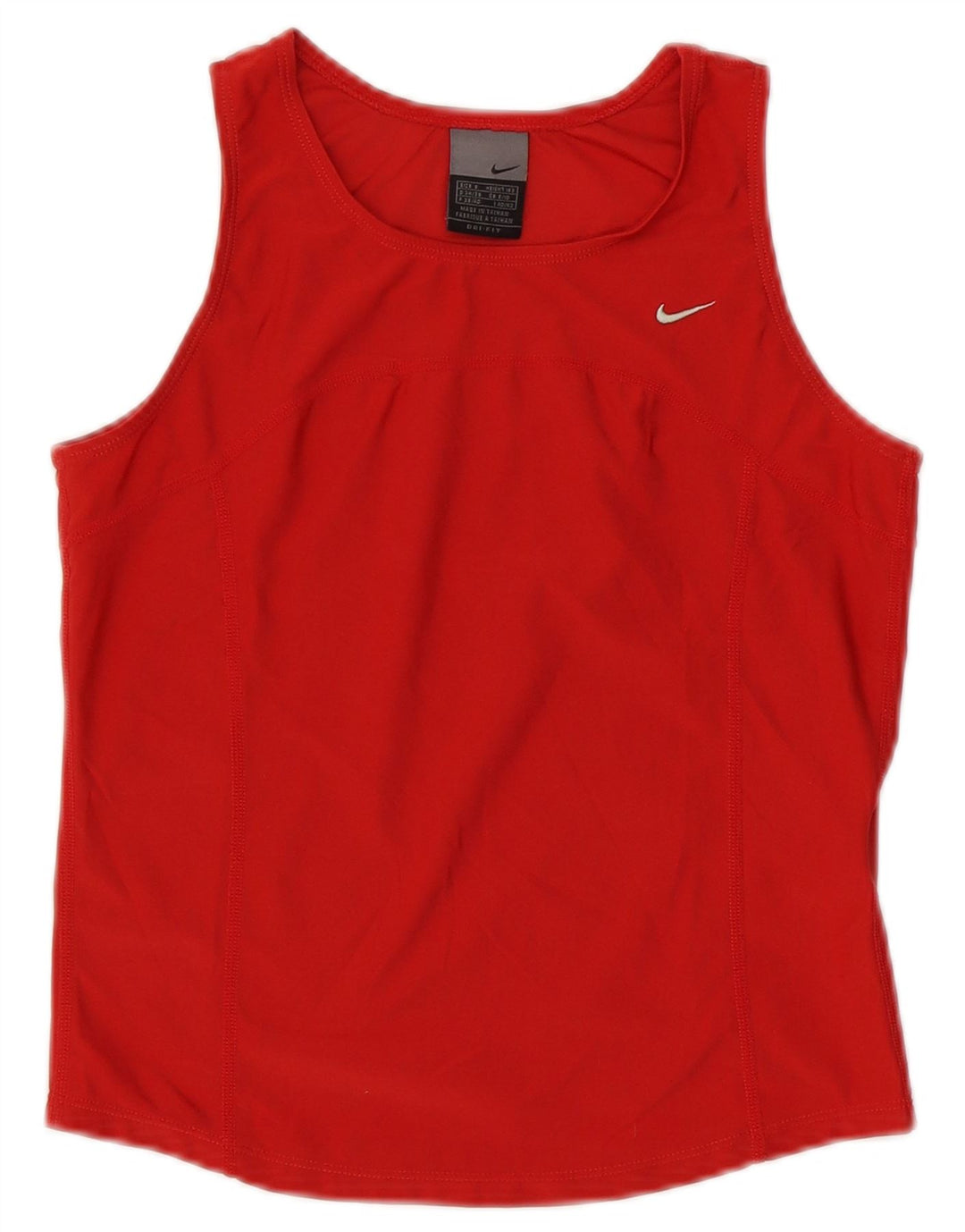 Nike Womens Crop Vest Top UK 8/10 Pequeno Poliéster Vermelho