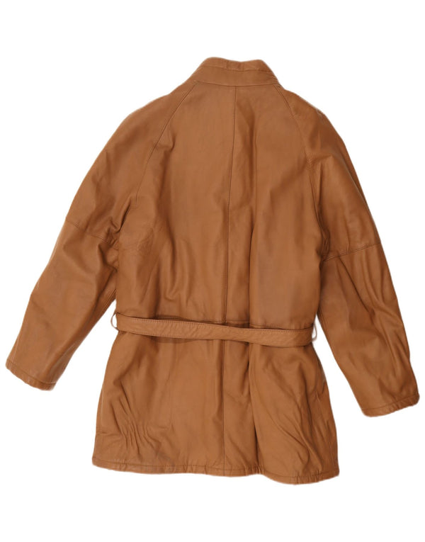 Jaqueta de couro masculina vintage IT 50 grande couro marrom