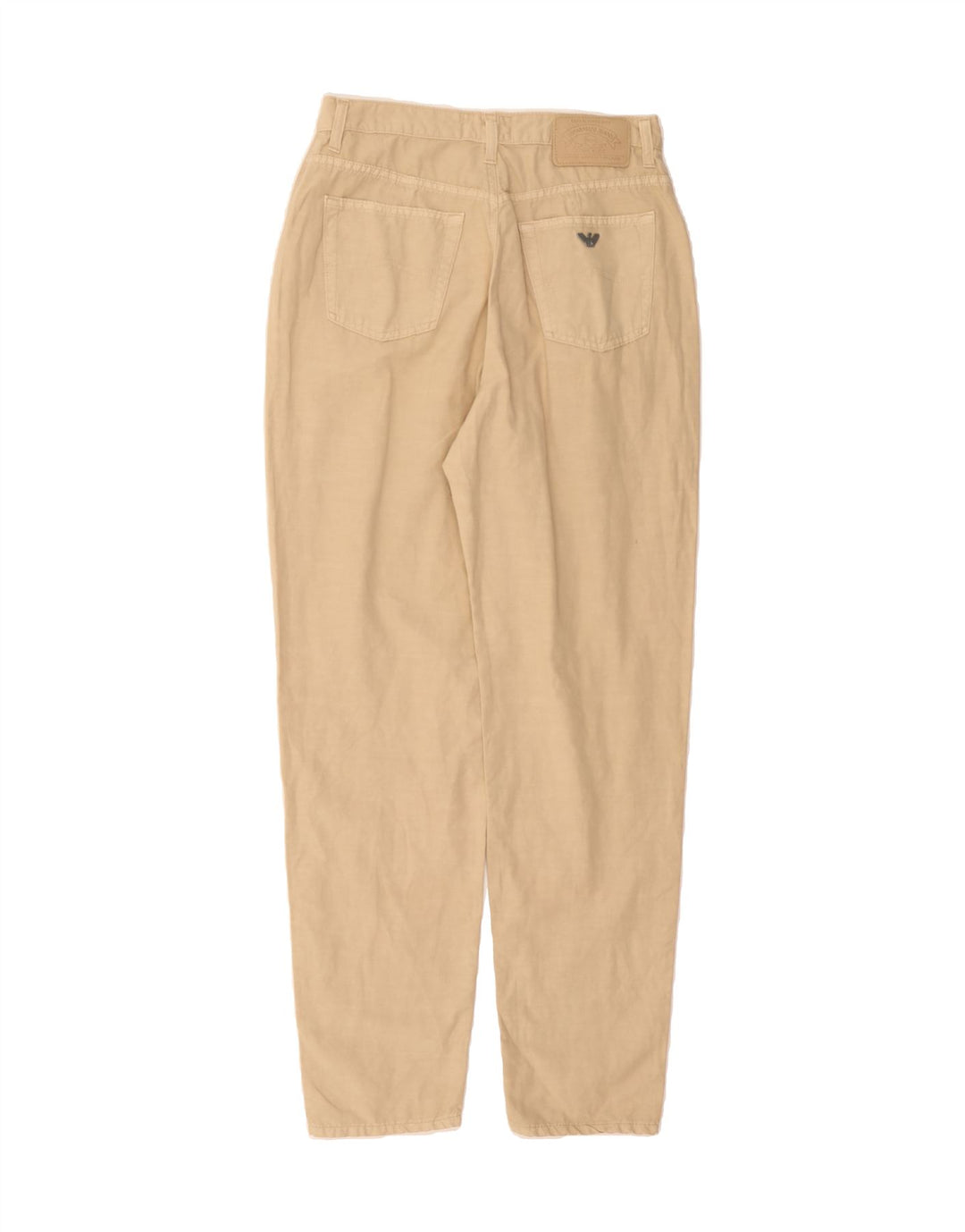 ARMANI Womens Tapered Casual Trousers W33 L31 Beige Cotton Vintage Armani and Second-Hand Armani from Messina Hembry 