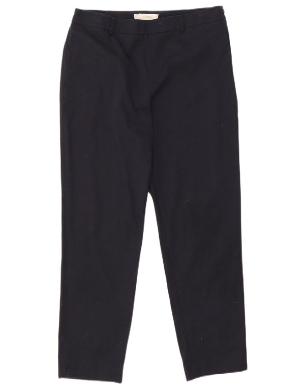 Calças cortadas femininas Hobbs UK 12 médio W30 L25 azul marinho