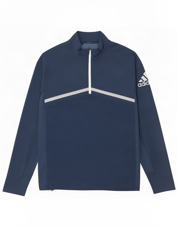 Adidas Mens Graphic Pullover Treino Top Médio Azul Marinho Colorblock